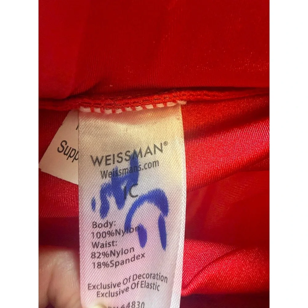 Sparkly Red Weissman Dance Costume‎ + Feather & Tulle Skirts + Bow Hair Piece 💃